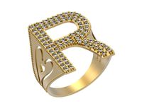 Letter R Ring | 3D
