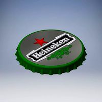 Heineken Bottle cap bar wall | 3D