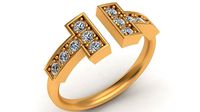 Tiffany T Diamond Gold Ring | 3D