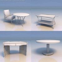 Desks chairs couch 3D Model