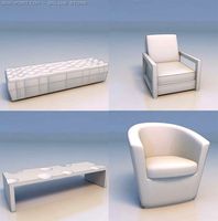 Massage bed chair desk 3D Model