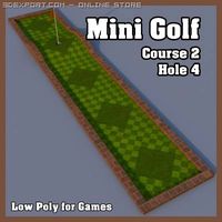 Low Poly Mini Golf Hole C2H4 3D Model