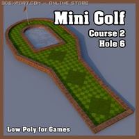 Low Poly Mini Golf Hole C2H6 3D Model