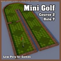 Low Poly Mini Golf Hole C2H7 3D Model