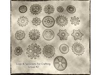 Cogs, Gears and Sprockets Group 2 [21 different styles and sizes] for Crafting Steampunk ,Mechanical ,Warhammer 40k theme terrain
