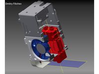 Universal Sapphire head - mounting of three hotends:  e3d v6, CR10, xcr3d 2in1-s1 (2-colors)