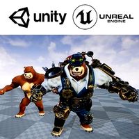 RPG Animset Steampunk Bear Fight and Movement