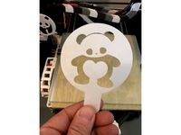 Panda Coffee-Cake Heart stencil
