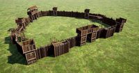 Wooden Palisade Defenses Pack - 19 pieces