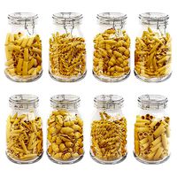Kitchen glass jars set with original pasta