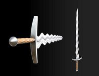 Flame bladed sword flamberge