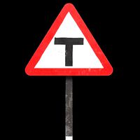 T intersaction Roadsign