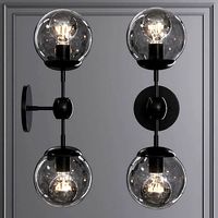 Modo Sconce 2 Globes Black and Gray Glass