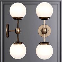Modo Sconce 2 Globes Bronze and Cream Glass