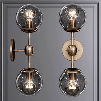 Modo Sconce 2 Globes Bronze and Gray Glass