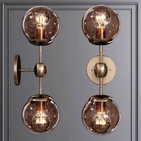 Modo Sconce 2 Globes Bronze and Smoke Glass