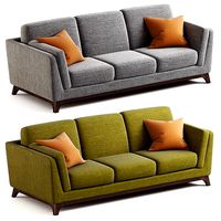 ARTICLE Ceni Sofa Pyrite Gray and Seagrass Green upholstery