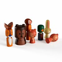 Wooden forest toy animals