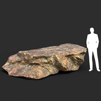 Low poly Brown Granite Rock 02 200104
