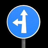 Compulsory ahead or turn Left