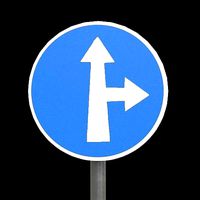 Compulsory ahead or turn right