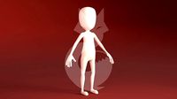 Low poly Stickman rigged 3D Model