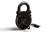 Old Padlock With Key