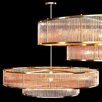 RH MARAIS ROUND CHANDELIER 60 Brass and smoke glass