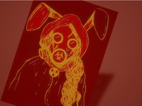 Gasmask "Bunny" Girl - MMU Multicolor ready - Sign / Lithophane / printplate / Decal / stencil