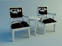 3D model of Chair and Table 3D Model