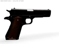 Download free Colt 1911 Gun Low Poly 3D Model