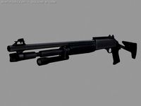 Semi auto shotgun game ready 3D Model