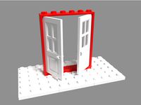 Lego compatible 6x6 frame for double doors by jm00092