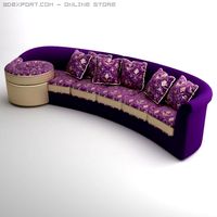 Italian Designer Long Sofa 3D Model