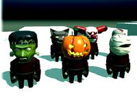 Low Poly *Vertex Colored* Horror Heads