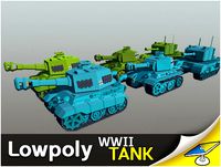 Lowpoly WWII SD Tank(Tiger2,Panzer,Churchill)
