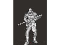 Unitologist Soldier w/ Battle Rifle - Tabletop miniatures by LaDane