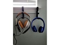 Double Headphone holder for window ledge or night stand by Bhays