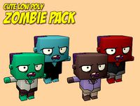 Cute Low Poly Zombie ( Cubits Zombie )