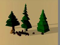Lowpoly Pinewood Set