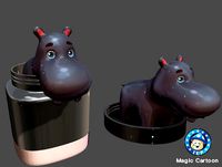 1UP Cartoon - Hippo