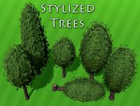 Low poly trees : Stylized