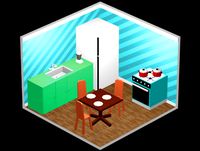 low poly kitchen