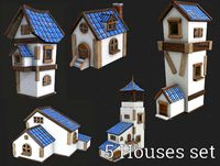 Houses set with other objects