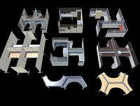 Office Cubicle Set ( Desks / Walls / Cabinets )