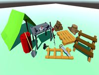 Low Poly Survival Game Props