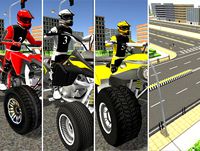 Low Poly City Modular & Quad Bike With Riders & Trailers