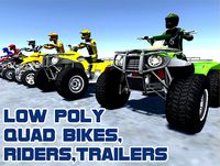 Low Poly Quad Bikes With Riders & Trailers