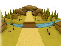 Lowpoly Village Road For Runner