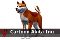 Cartoon Dog - Akita Inu